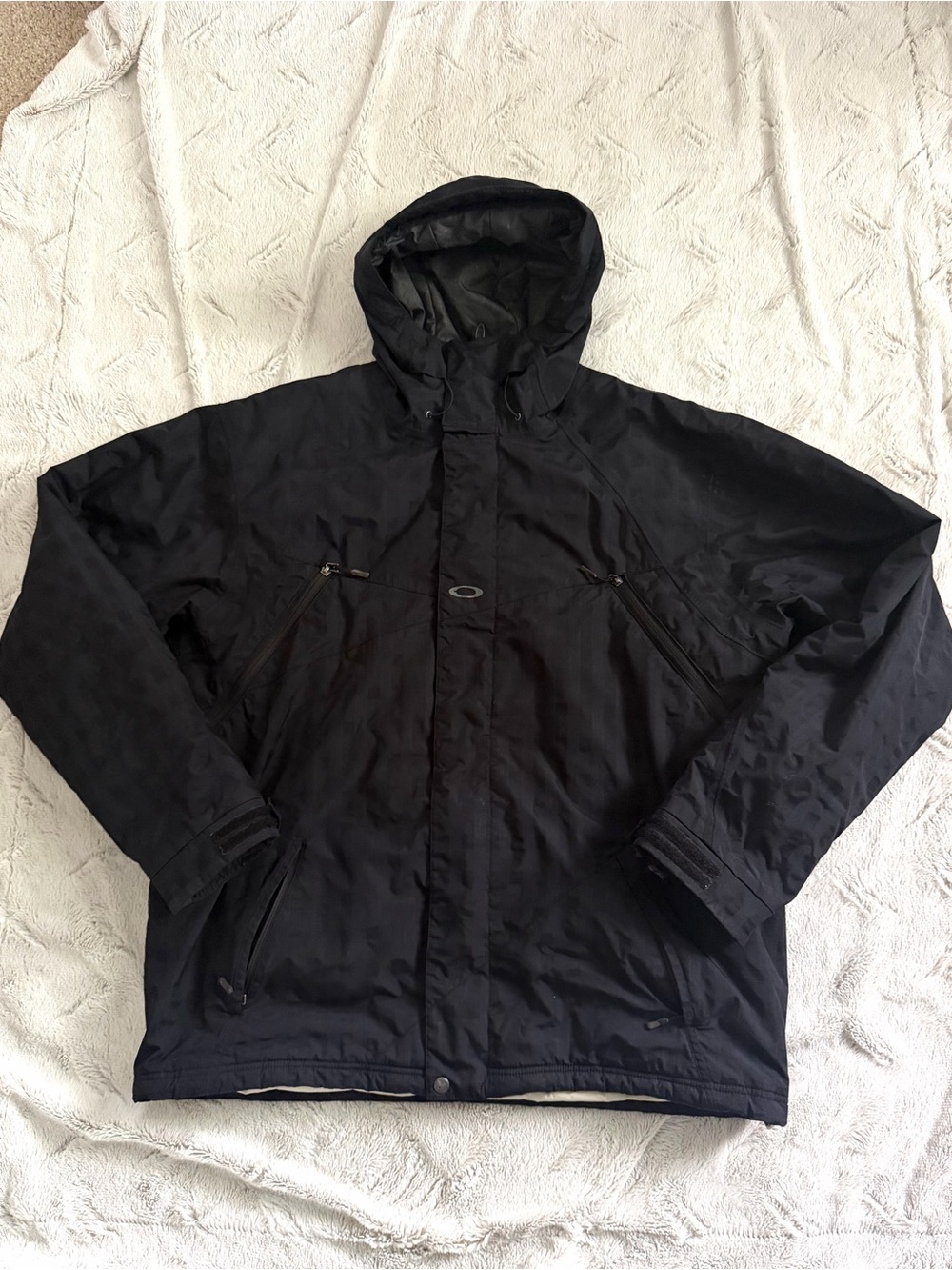 Oakley Thinsulate Insulated Technical Ski Jacket Mens XL Black Loose Fit 411190